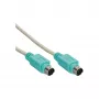 Cabo PS/2 InLine macho/macho cinzento com ficha verde 2 m