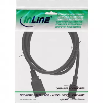 Cabo adaptador de alimentação InLine, IEC-60320 C20 para C13, 3x1,5mm², máx. 10A, 0,5m