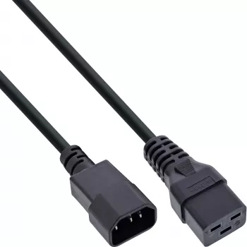 Cabo adaptador de alimentação InLine, IEC-60320 C14 para C19, 3x1,5mm², máx. 10A, 0,5m