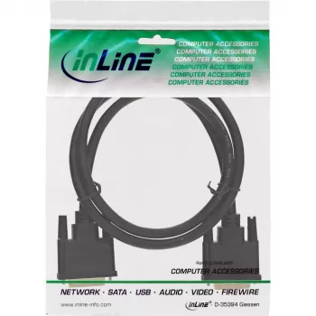 Cabo DVI-D InLine, Premium, 24+1 M/M, Dual Link, dourado, 2m