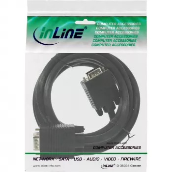 Cabo S-VGA InLine 17710B 15HD macho-macho preto 3m