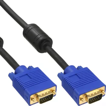 Cabo S-VGA InLine Premium 15HD macho / macho preto 3m