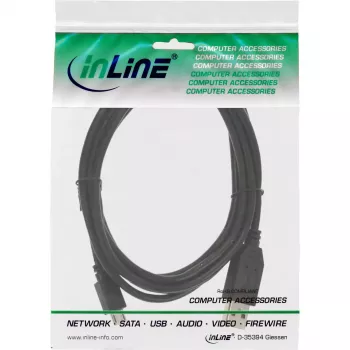 Cabo Micro USB 2.0 InLine, ficha USB Type-A / ficha Micro-B, preto, 3 m