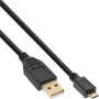 Cabo Micro USB 2.0 InLine, ficha USB Type-A / ficha Micro-B, preto, 1,5 m