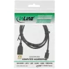 Cabo Micro USB 2.0 InLine, ficha USB Type-A / ficha Micro-B, preto, 0,5 m