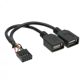 Cabo adaptador USB 2.0 InLine interno 2x conector fêmea USB Type-A / header da placa-mãe