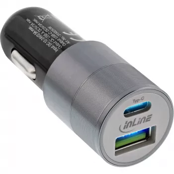 Carregador de automóvel USB InLine fonte de alimentação Quick Charge 3.0, preto