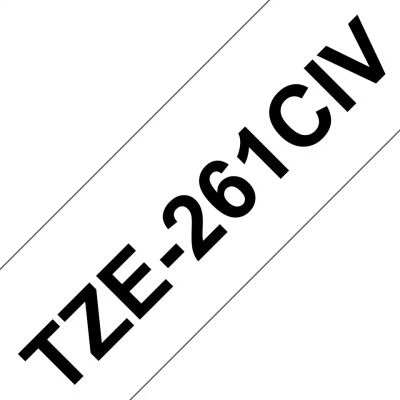 Fita de etiquetagem Brother TZE261CIV preto sobre branco