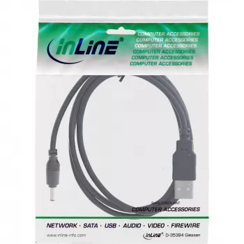 Cabo adaptador InLine, ficha USB-A para ficha DC 5,5x2,10 mm, preto, 1 m