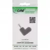 Adaptador DC InLine 5,5x2,1 mm ficha DC macho/fêmea angular universal preto