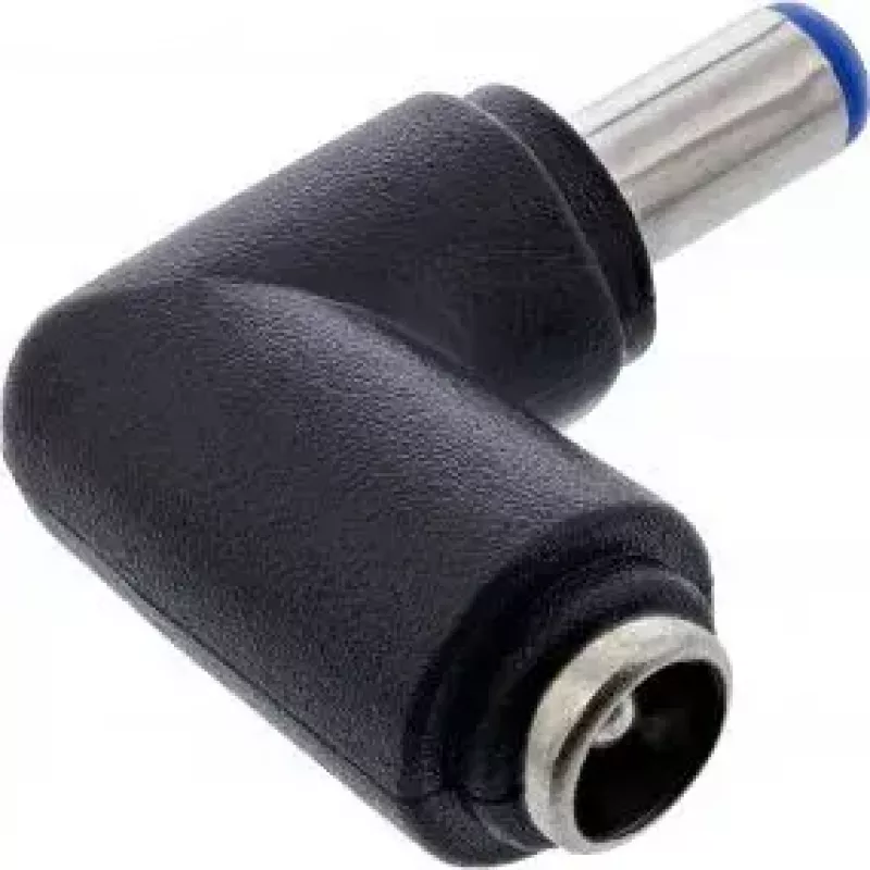 Adaptador DC InLine 5,5x2,1 mm ficha DC macho/fêmea angular universal preto