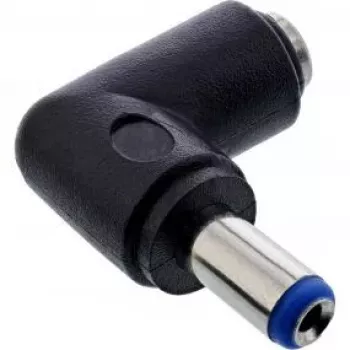Adaptador DC InLine 5,5x2,1 mm ficha DC macho/fêmea angular universal preto