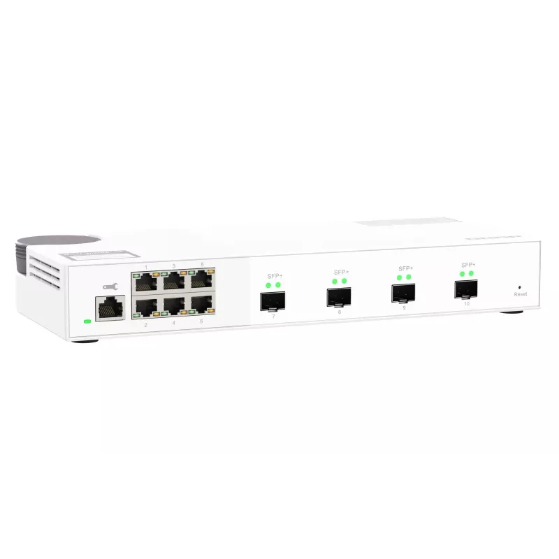 Switch de rede QNAP QSW-M2106-4S Managed L2 2,5G Ethernet (100/1000/2500) branco
