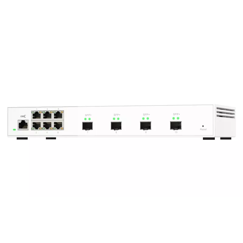 Switch de rede QNAP QSW-M2106-4S Managed L2 2,5G Ethernet (100/1000/2500) branco