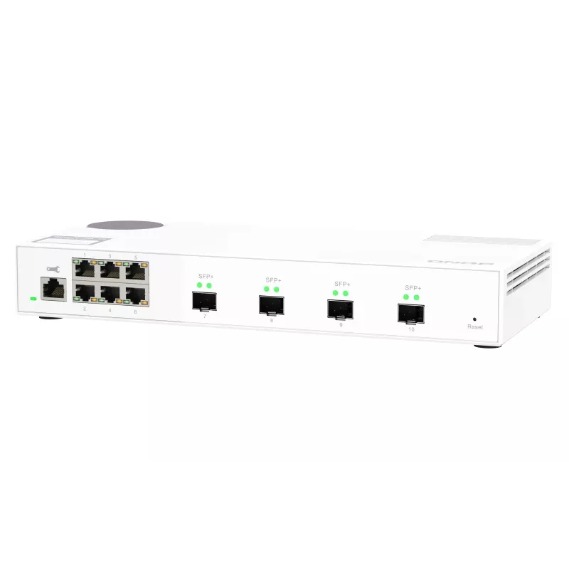 Switch de rede QNAP QSW-M2106-4S Managed L2 2,5G Ethernet (100/1000/2500) branco