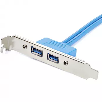 Adaptador StarTech.com de 2 portas USB 3.0 Type-A para chapa de slot, IDC, USB 3.2 Gen 1 (3.1 Gen 1), azul, aço inoxidável, 0,5 m, CE, REACH, 500 mm
