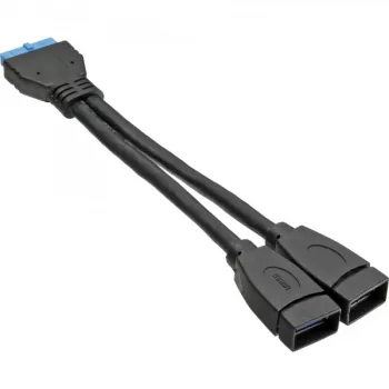 Cabo adaptador interno InLine USB 3.0 2x USB Type-A fêmea / header da placa-mãe