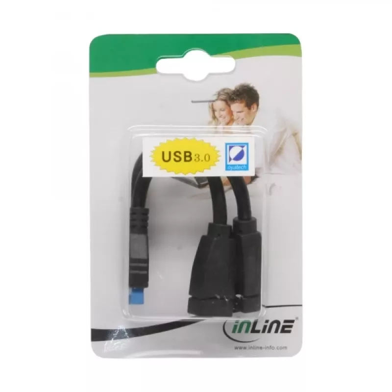 Cabo adaptador interno InLine USB 3.0 2x USB Type-A fêmea / header da placa-mãe