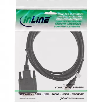 Cabo InLine Mini DisplayPort macho para DVI-D 24+1 macho, preto/dourado, 1,5 m