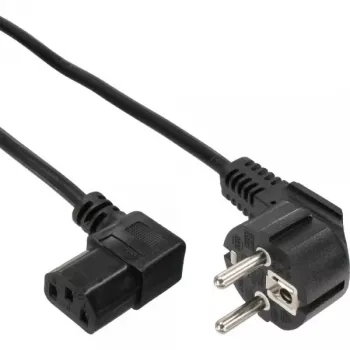 Cabo de alimentação InLine, CEE 7/7 angular / IEC C13 macho 3 pinos angular, 1,8 m
