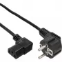 Cabo de alimentação InLine, CEE 7/7 angular / IEC C13 macho 3 pinos angular, 1,8 m