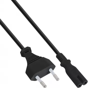 Cabo de alimentação InLine, ficha Euro / fêmea Euro8, preto, 1,8 m