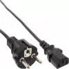 Cabo de alimentação InLine, CEE 7/7 reto / IEC C13 macho 3 pinos, preto, 1,8 m