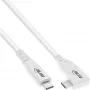 Cabo USB4 InLine, USB-C, angular de um lado, PD 240W, 8K60Hz, TPE, branco, 2m