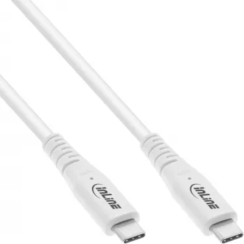 Cabo USB4 InLine, USB-C macho/macho, PD 240W, 8K60Hz, TPE, branco, 0,5 m