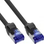 Cabo patch slim InLine, Cat.6A, S/FTP, TPE (LSZH) flexível, PoE, preto, 0,5 m