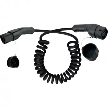 Cabo espiral de carregamento EV InLine 22kW Type 2, 3 fases, 7,5m
