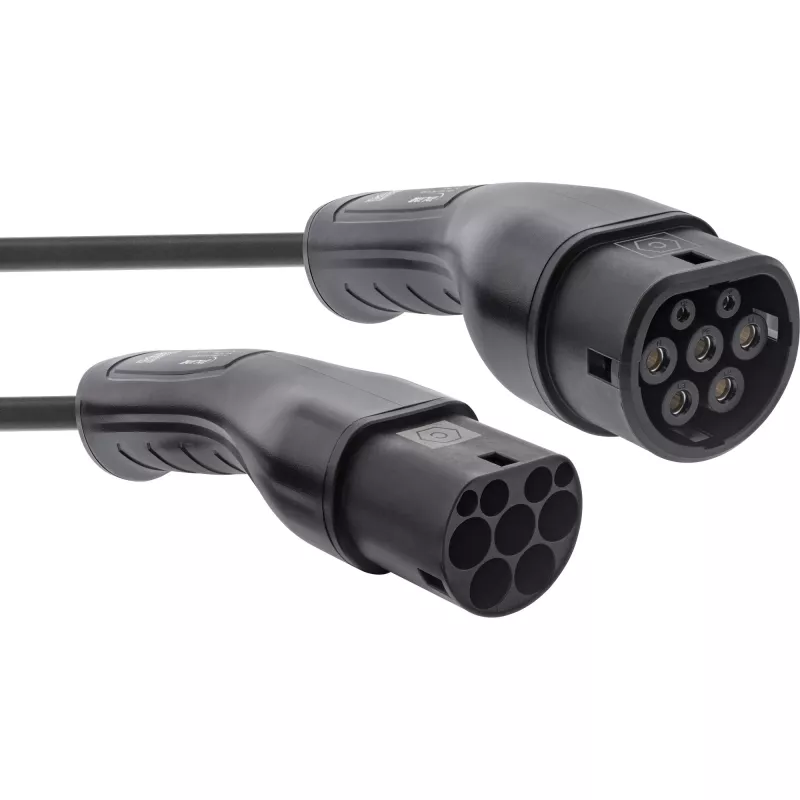Cabo espiral de carregamento EV InLine 22kW Type 2, 3 fases, 7,5m