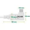 Cabo USB4 InLine, USB-C, angular de um lado, PD 240W, 8K60Hz, TPE, branco, 0,5 m