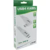 Cabo USB4 InLine, USB-C, angular de um lado, PD 240W, 8K60Hz, TPE, branco, 0,5 m