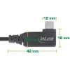 Cabo USB4 InLine, USB-C, angular de um lado, PD 240W, 8K60Hz, TPE, preto, 0,5m