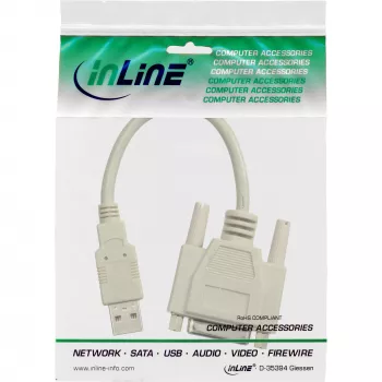 Cabo adaptador USB USB Type-A macho DB15 fêmea InLine 33101