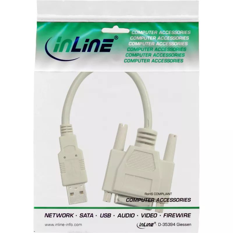Cabo adaptador USB USB Type-A macho DB15 fêmea InLine 33101