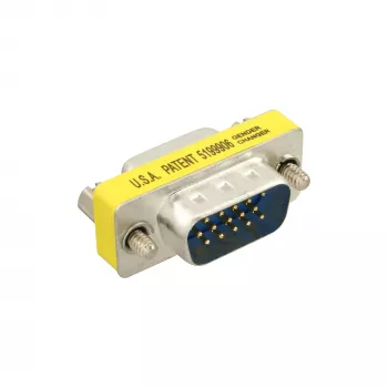 Mini adaptador InLine 15 pinos HD VGA / S-VGA macho/fêmea