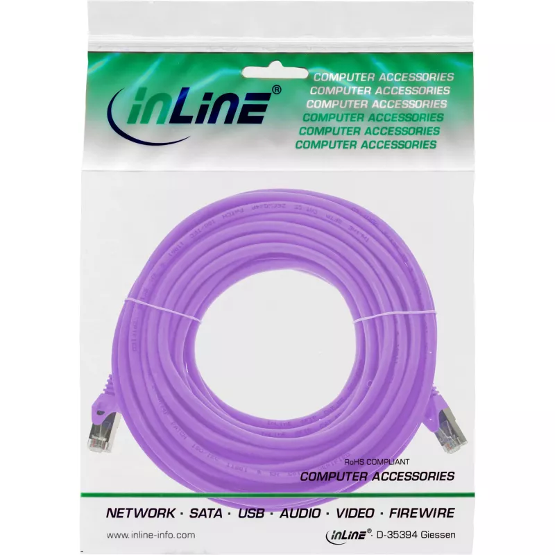 Cabo patch InLine SF/UTP Cat.5e lilás 10 m