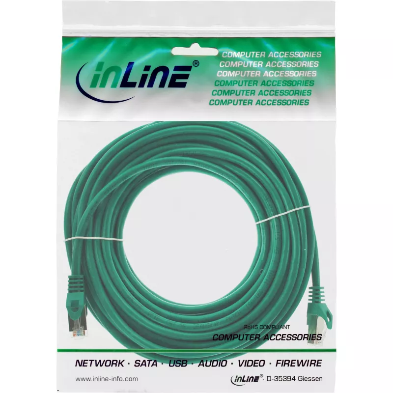 Cabo patch InLine F/UTP Cat.5e verde 7 m