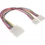 Cabo de alimentação Y interno InLine 1x Molex 5,25 polegadas / 2x Floppy 3,5 polegadas 0,20 m