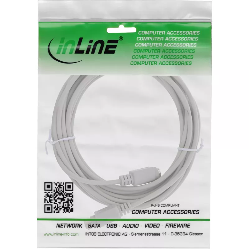 Extensão de cabo PS/2 InLine ficha / conector fêmea 5 m
