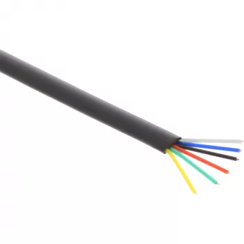 Cabo modular InLine 6 condutores cabo plano preto 100 m rolo
