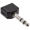 Adaptador de áudio InLine ficha jack 6,3 mm estéreo / 2x conector fêmea jack 3,5 mm estéreo