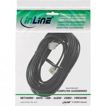 Cabo modular InLine ficha/ficha RJ11 6P4C 15 m