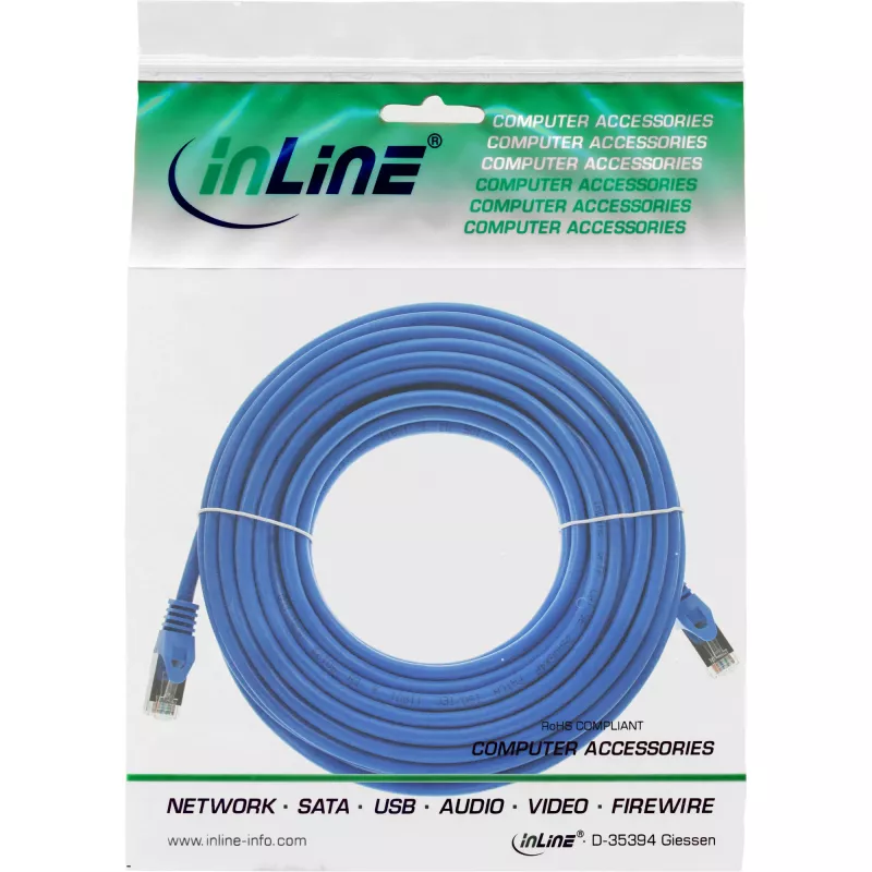 Cabo de rede InLine SF/UTP Cat.5e azul 7,5 m