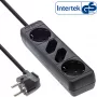 Extensão elétrica InLine, 4 tomadas, 2x CEE7/3 + 2x Euro CEE 7/16, preto, 5 m