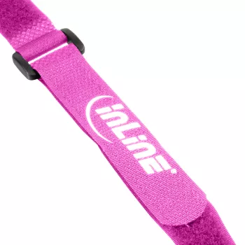 Abraçadeiras de cabos InLine com fecho de velcro 20 x 200 mm, 10 unid., rosa