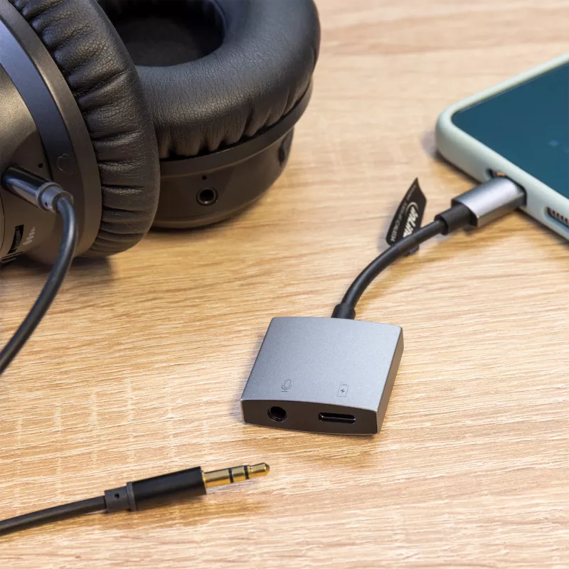 Cabo adaptador de áudio USB-C InLine, USB-C para jack 3,5 mm + PD 30 W