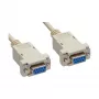 InLine Cabo null modem, DB9 fêmea/fêmea, com clipe, bege, 3 m